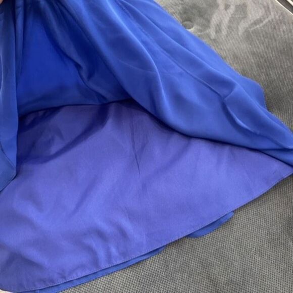 AZAZIE GRACE Royal Blue A-Line Pleated Chiffon Dress Size 6 Bridesmaid Wedding - Picture 8 of 10